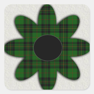 Pegatina Cuadrada Forbes Tartan Plaid Daisy
