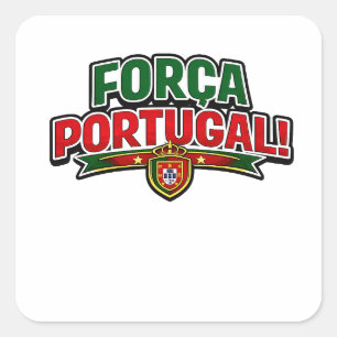 Pegatina Cuadrada FORÇA PORTUGAL 🇵🇹   Orgullo de Portugal Fútbol