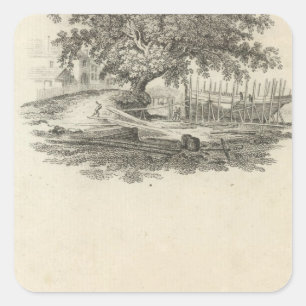 Pegatina Cuadrada Forma en la que William Penn