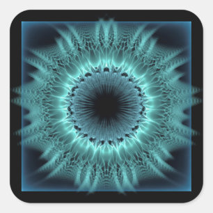 Pegatina Cuadrada Forma fractal de emulación
