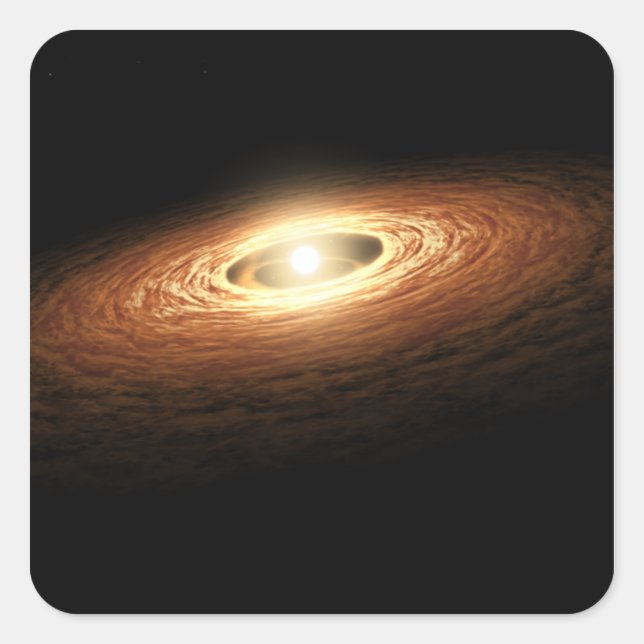 Pegatina Cuadrada Formación de cristal de silicato (Anverso)