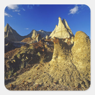 Pegatina Cuadrada Formaciones Badlands en el Parque Provincial Dinos