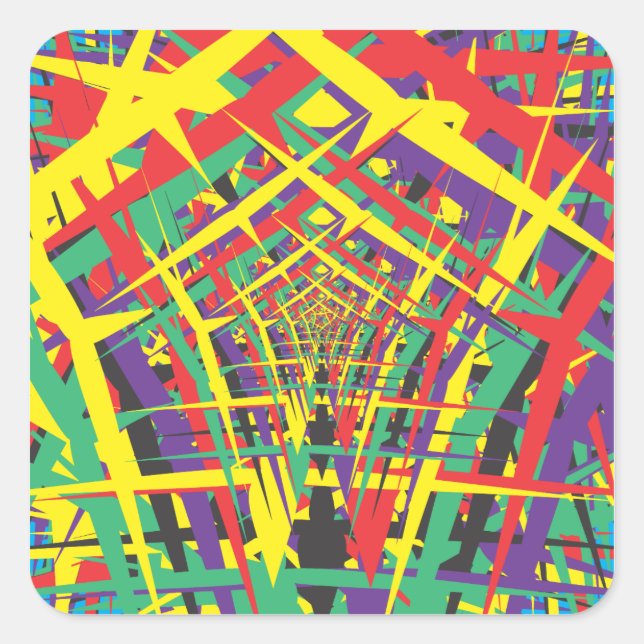 Pegatina Cuadrada Formas abstractas (Anverso)