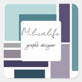 Pegatina Cuadrada Formas abstractas, medios sociales