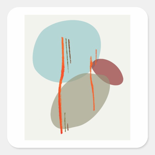 Pegatina Cuadrada Formas Boho (Anverso)