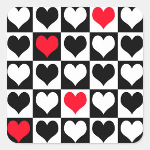 Pegatina Cuadrada Formas de corazón