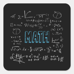 Pegatina Cuadrada Fórmulas matemáticas