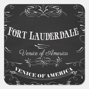 Pegatina Cuadrada Fort Lauderdale la Florida - Venecia de América