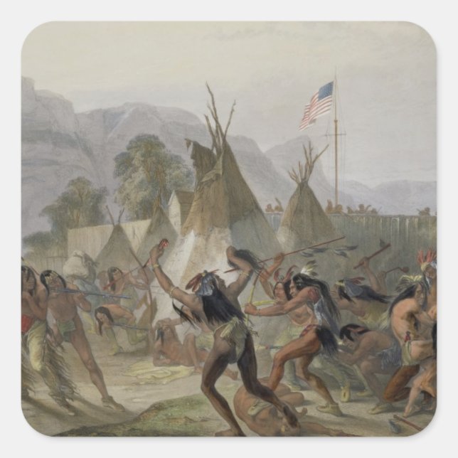 Pegatina Cuadrada Fort Mackenzie, 28 de agosto de 1833, plato 42 de  (Anverso)