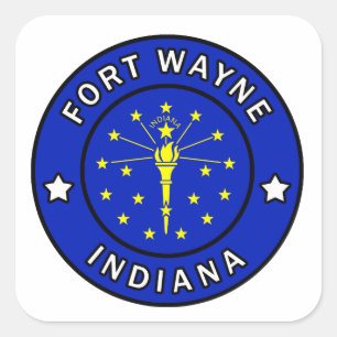 Pegatina Cuadrada Fort Wayne Indiana