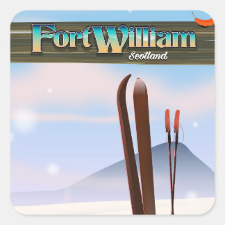 Pegatina Cuadrada Fort William Scotland ski.