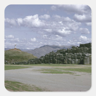 Pegatina Cuadrada Fortaleza del inca de Sacsahuman