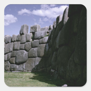 Pegatina Cuadrada Fortaleza Incan de Sacsahuman