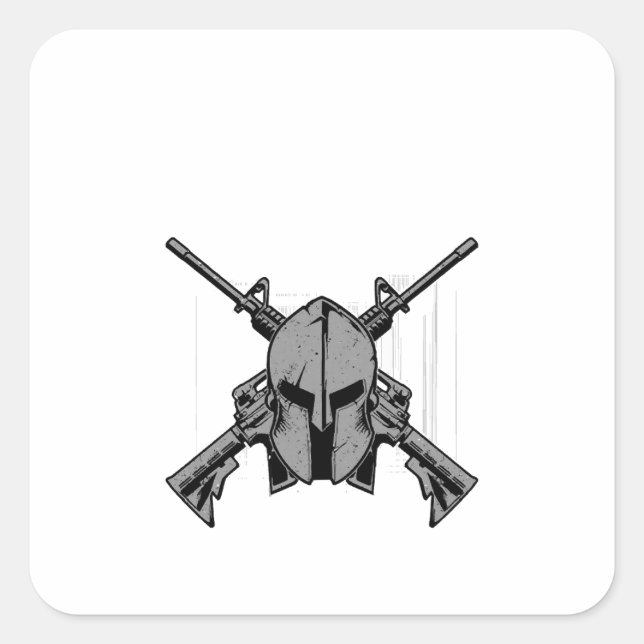 Pegatina Cuadrada Fortaleza militar (Anverso)