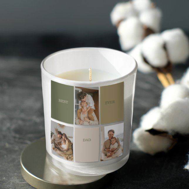 Pegatina Cuadrada Foto Collage Moderno El Mejor Regalo De Papá Nunca (Subido por el creador)