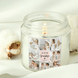 Pegatina Cuadrada Foto Collage Pink Te Amo La Abuela Mejor Regalo