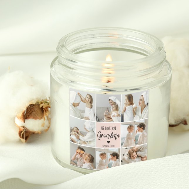 Pegatina Cuadrada Foto Collage Pink Te Amo La Abuela Mejor Regalo (Subido por el creador)