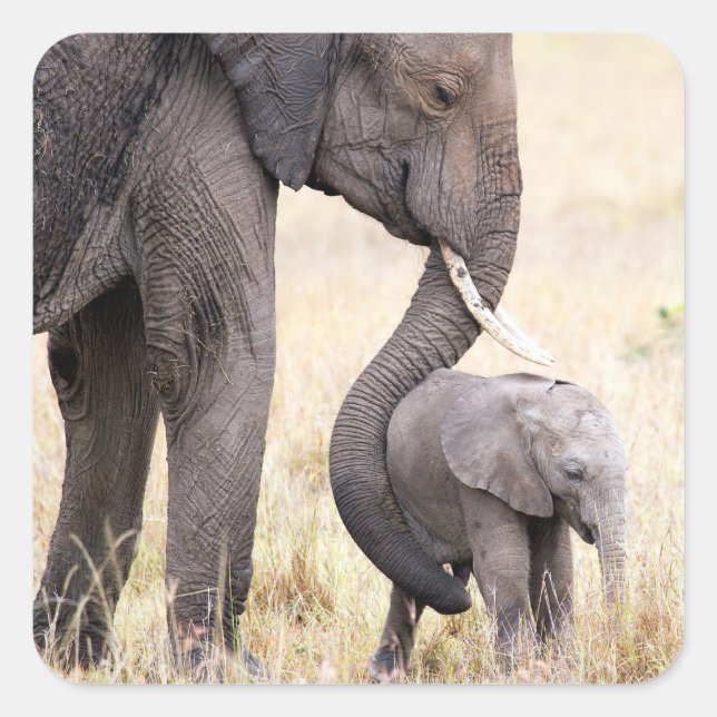 Pegatina Cuadrada Foto de amor para madre (Anverso)