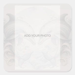 Pegatina Cuadrada Foto de Boda de delfines