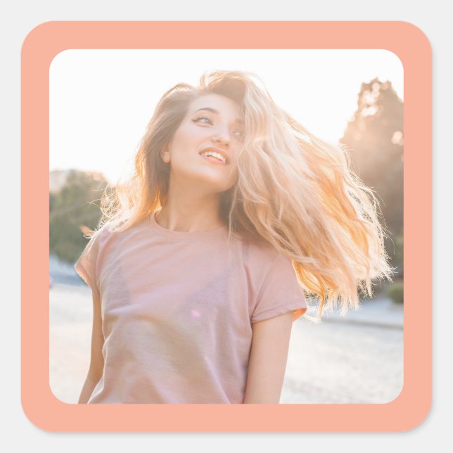 Pegatina Cuadrada Foto de borde de página (Anverso)