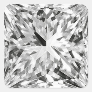 Pegatina Cuadrada Foto de Diamante Geométrico Multifacético Simétric
