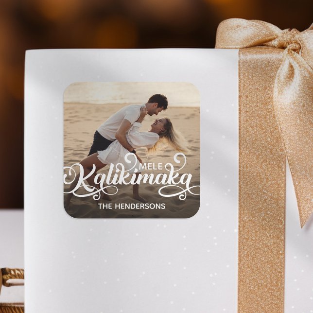 Pegatina Cuadrada Foto de los Navidades de Mele Kalikimaka (Subido por el creador)