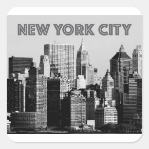 Pegatina Cuadrada Foto de New York City Lower Manhattan Pro