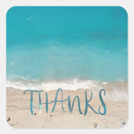 Pegatina Cuadrada Foto de playa