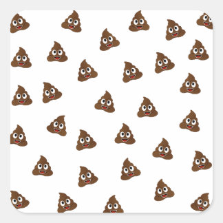 Pegatina Cuadrada Foto de postas sonrientes de la emoji Poo