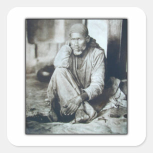 Pegatina Cuadrada Foto de Sai Baba Orignal