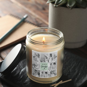 Pegatina Cuadrada Foto del Collage Mejor Regalo del Abuelo Pastel Mi