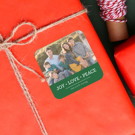 Pegatina Cuadrada Foto del feriado por la paz de la alegría Minimali