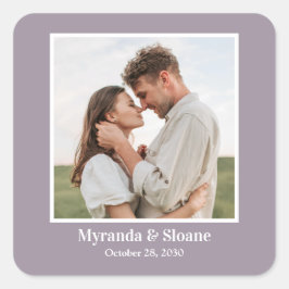 Pegatina Cuadrada Foto ensayo de cena morado