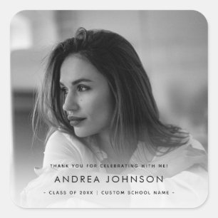 Pegatina Cuadrada Foto: fiesta de graduación de Personalizados