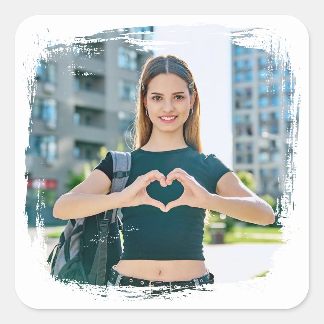 Pegatina Cuadrada Foto moderna de borde de grunge (Anverso)