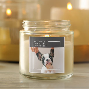 Pegatina Cuadrada Foto moderna de perro Cita de perro