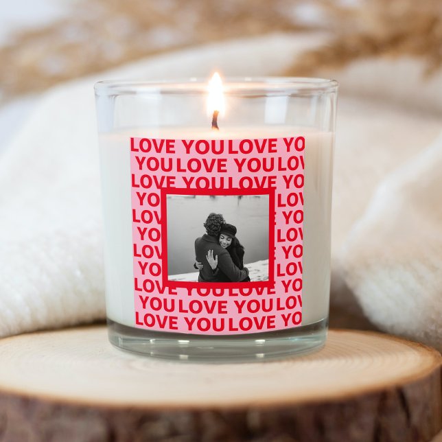Pegatina Cuadrada Foto moderna | Red & Pink Love You Valentines Gift (Subido por el creador)