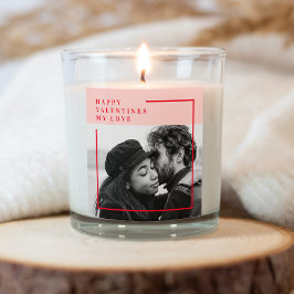 Pegatina Cuadrada Foto moderna | Regalo de San Valentín Red & Pink H