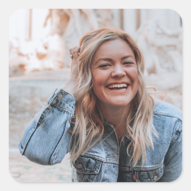 Pegatina Cuadrada Foto personalizada (Anverso)