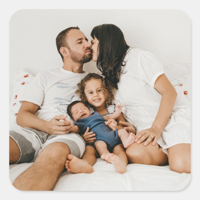 Pegatina Cuadrada Foto personalizada (Anverso)