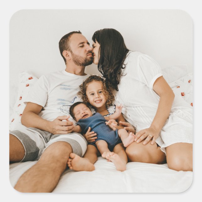 Pegatina Cuadrada Foto personalizada (Anverso)