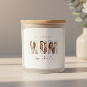 Pegatina Cuadrada Foto personalizada MAMÁ Día de la Madre personal