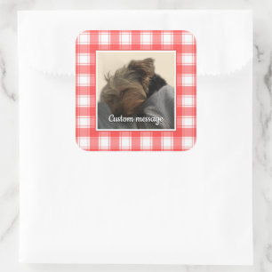 Pegatina Cuadrada Foto personalizado: comida para granja de campo ro