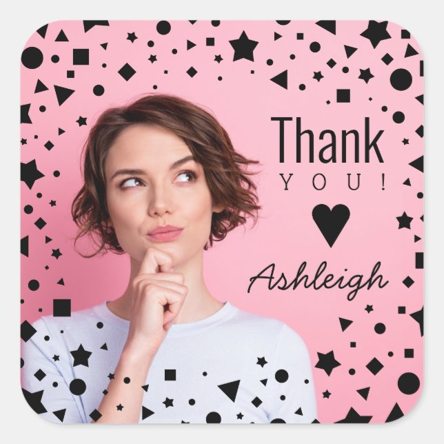 Pegatina Cuadrada Foto personalizado Que Cumpleaños (Anverso)