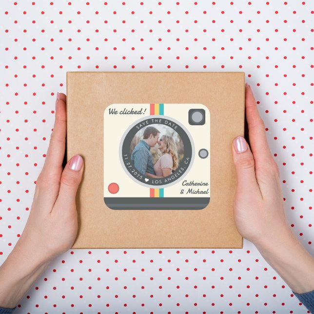 Pegatina Cuadrada Foto Única De Pareja De Cámara Instantánea Guardar (Subido por el creador)