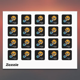 Pegatina Cuadrada Fotobomb del eclipse solar de 2025 personalizado