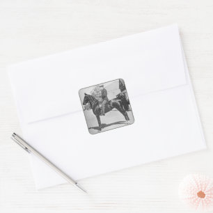 Pegatina Cuadrada Fotografía de la cosecha de caballos de Saddlebred