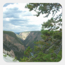 Pegatina Cuadrada Fotografía de piedra amarilla, muestra caídas de a