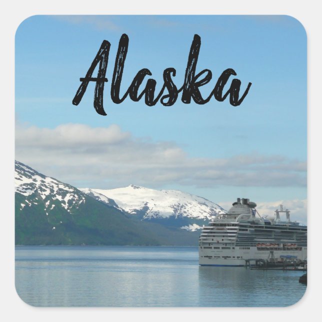 Pegatina Cuadrada Fotografía de viajes de crucero en Alaska (Anverso)