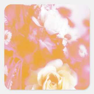 Pegatina Cuadrada Fotografía del Arreglo Floral Vintage
